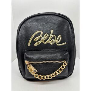NWT bebe Gianna Backpack Mini Black MSRP $109.00 Faux Leather Vegan